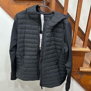 lululemon athletica Black Quilted Hooded Lightweight Jacket